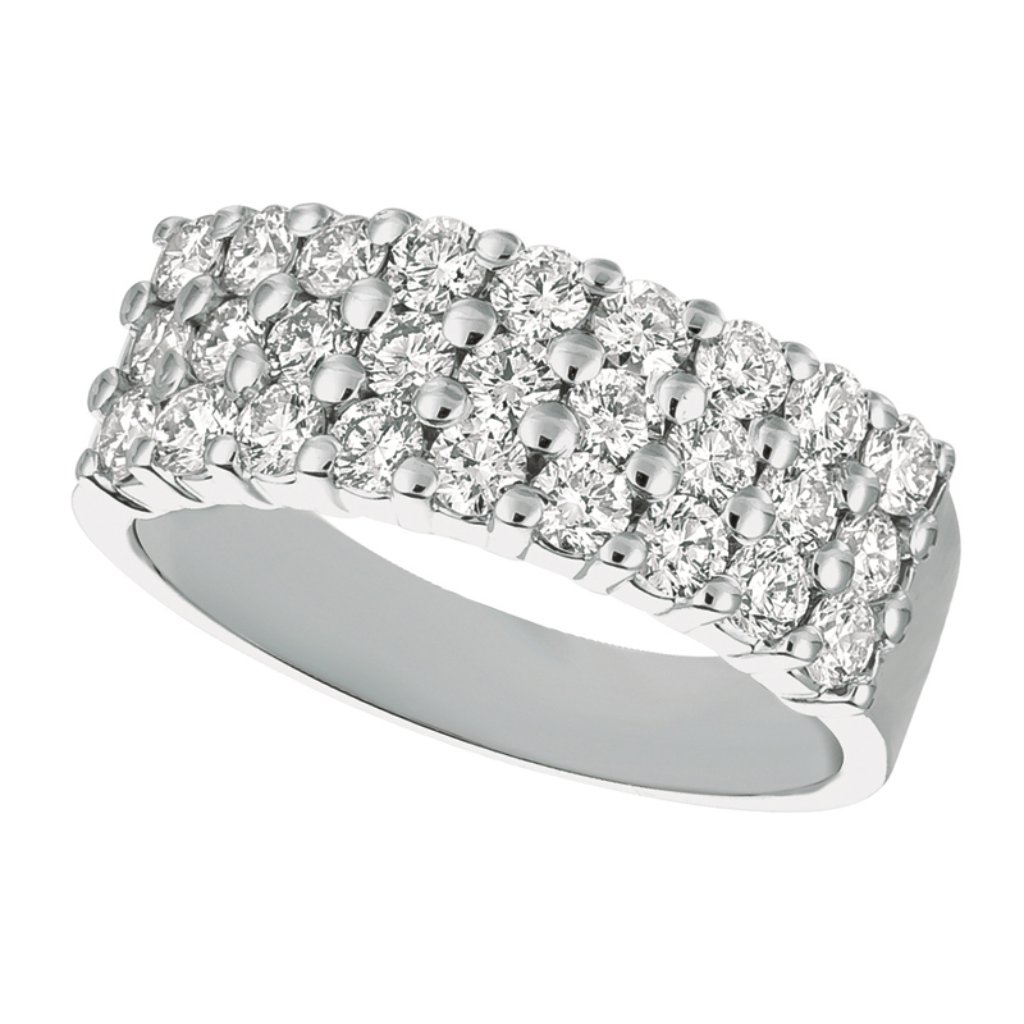 150ct 3 Row Diamond Ring G Si 14k White Gold 1815$